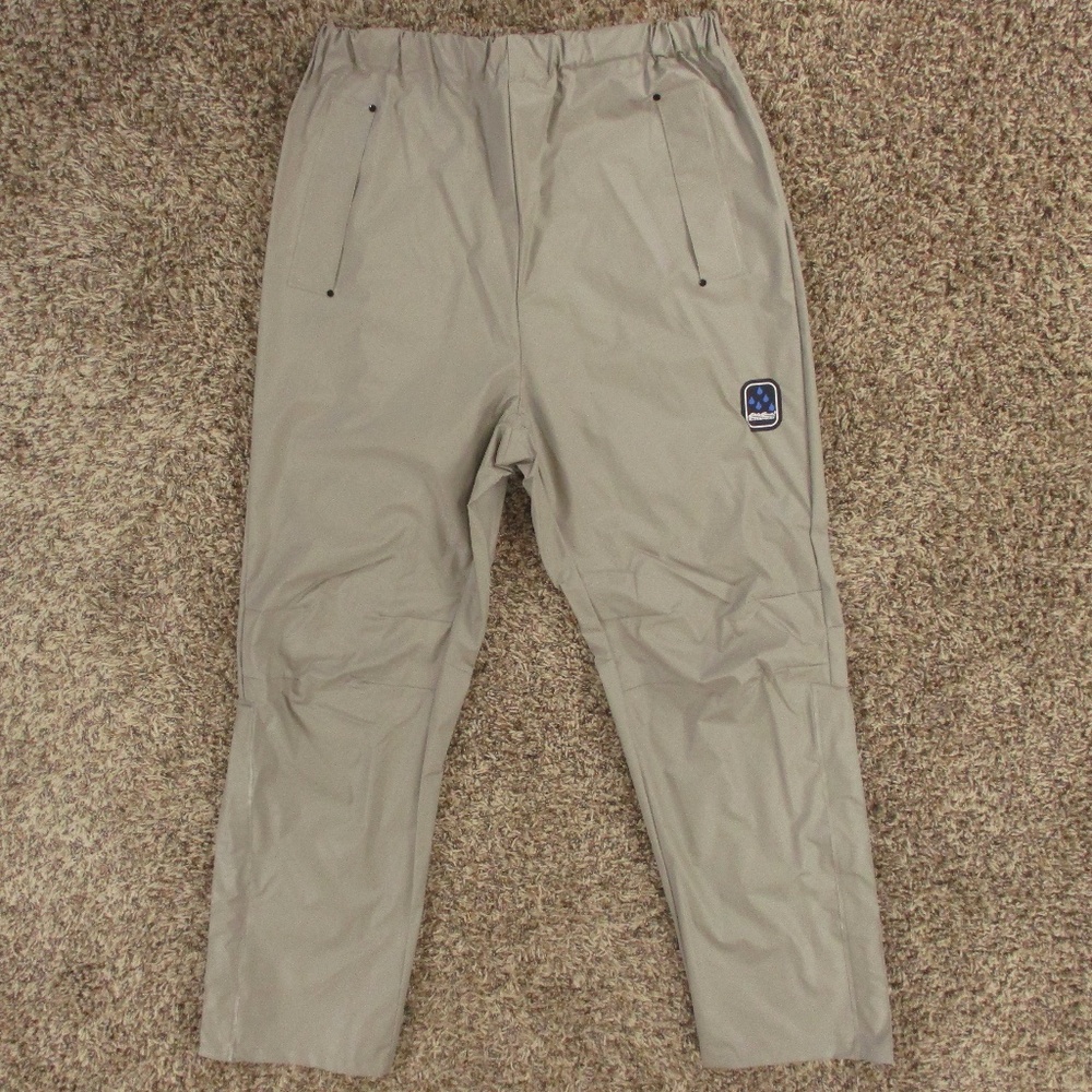 Eddie Bauer Vintage 90s Pants Men's Medium Beige Rain Waterproof Outdoors PVC